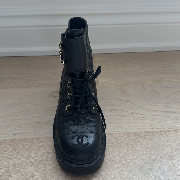 Chanel Black Quilted Leather Ankle Boots - Picture 3 of 14